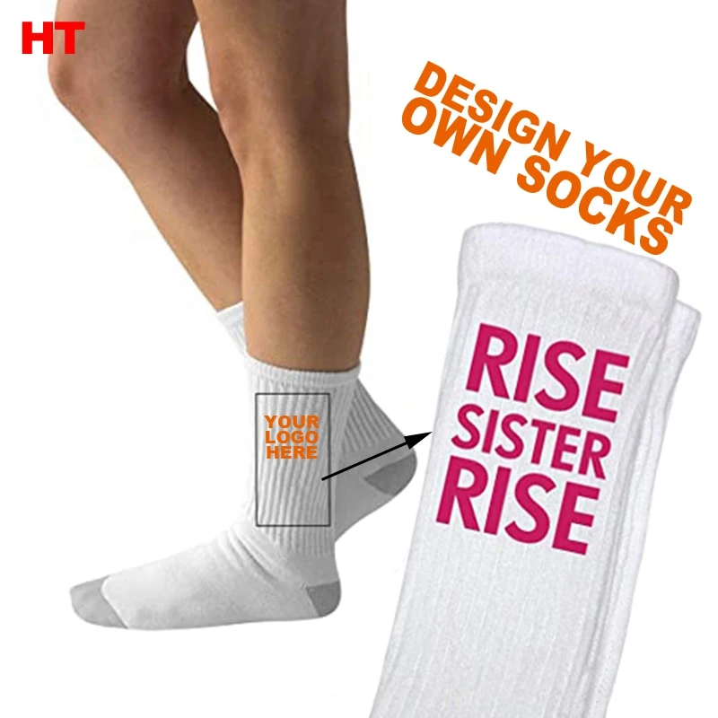 HT-026 Low MOQ cotton made custom socks custom design cotton socks custom sock with logo