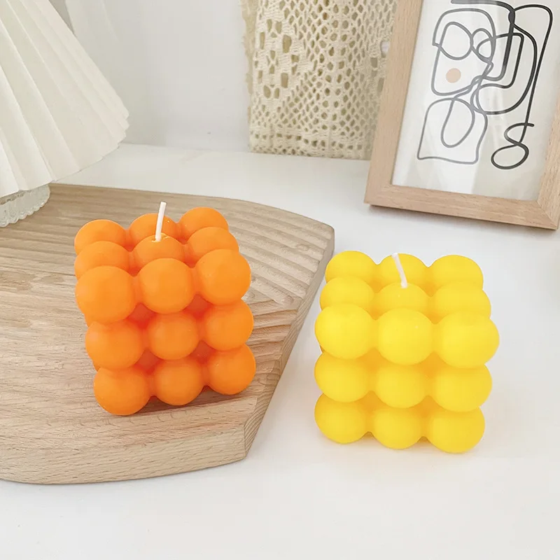 WELLNESS Candle Suppliers Custom Cute Color Bubble Scented Soy Wax Home Fragrance Essential Oils Birthday Party Wedding  Candles