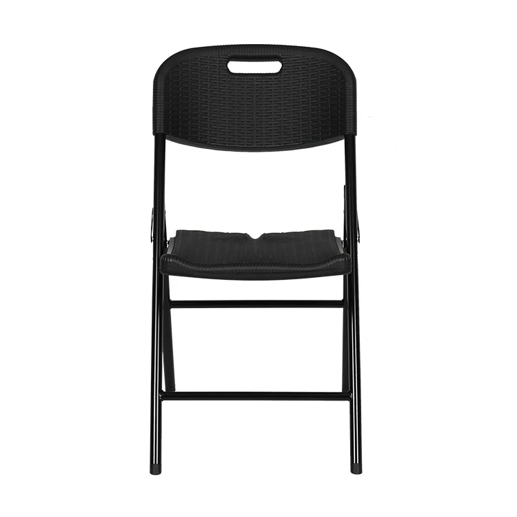 Черный складной стул, Пластиковая регулируемая складная пляжная плетеная Обеденная Мебель для здоровья, стул из ротанга, металлические стулья