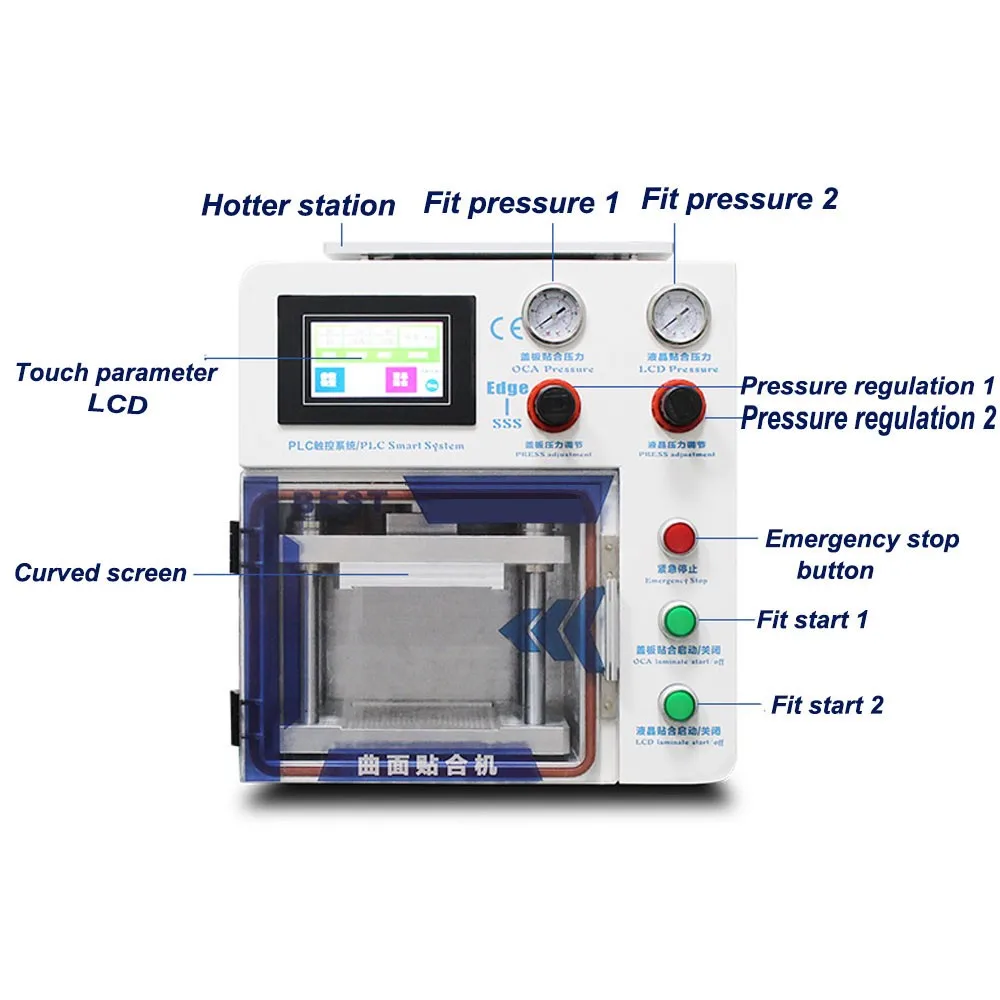 2019 New Design Safety LCD OCA Air Bubble Machine For Edge lcd Repair