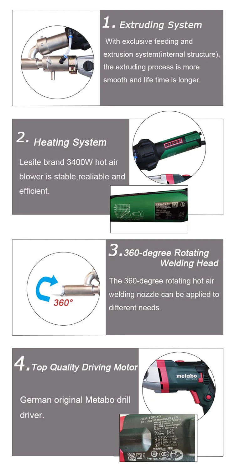 
PF3400W Hand Plastic Extruder Welding Machine Precision Welding Equipment gun In China 