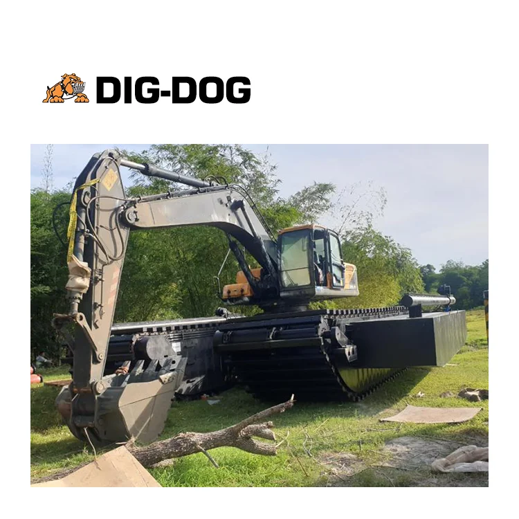 Dig-Dog Amphibious Floating Steel Pontoon for Marsh Excavator Wetland Swamp Floats