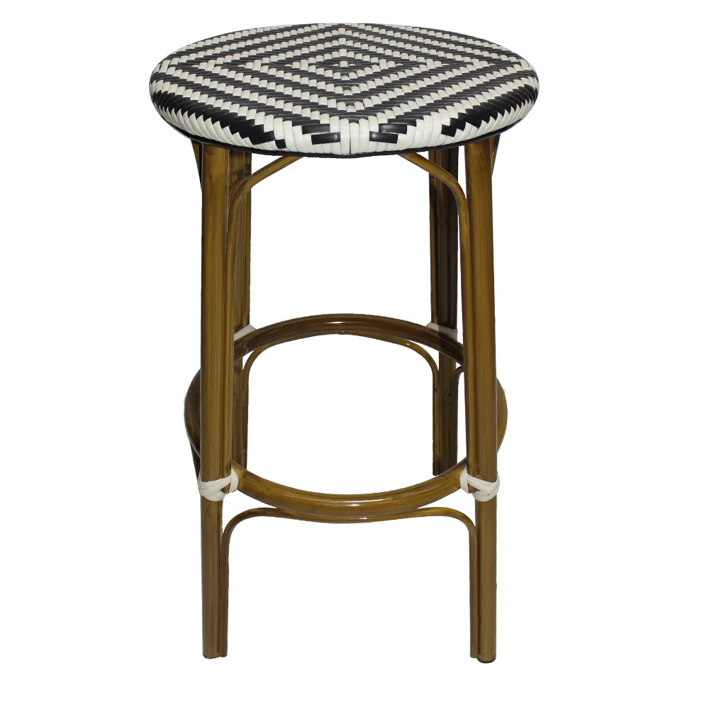 
Round Cross Modern Bar Chair Rattan Restaurant Stool Product 