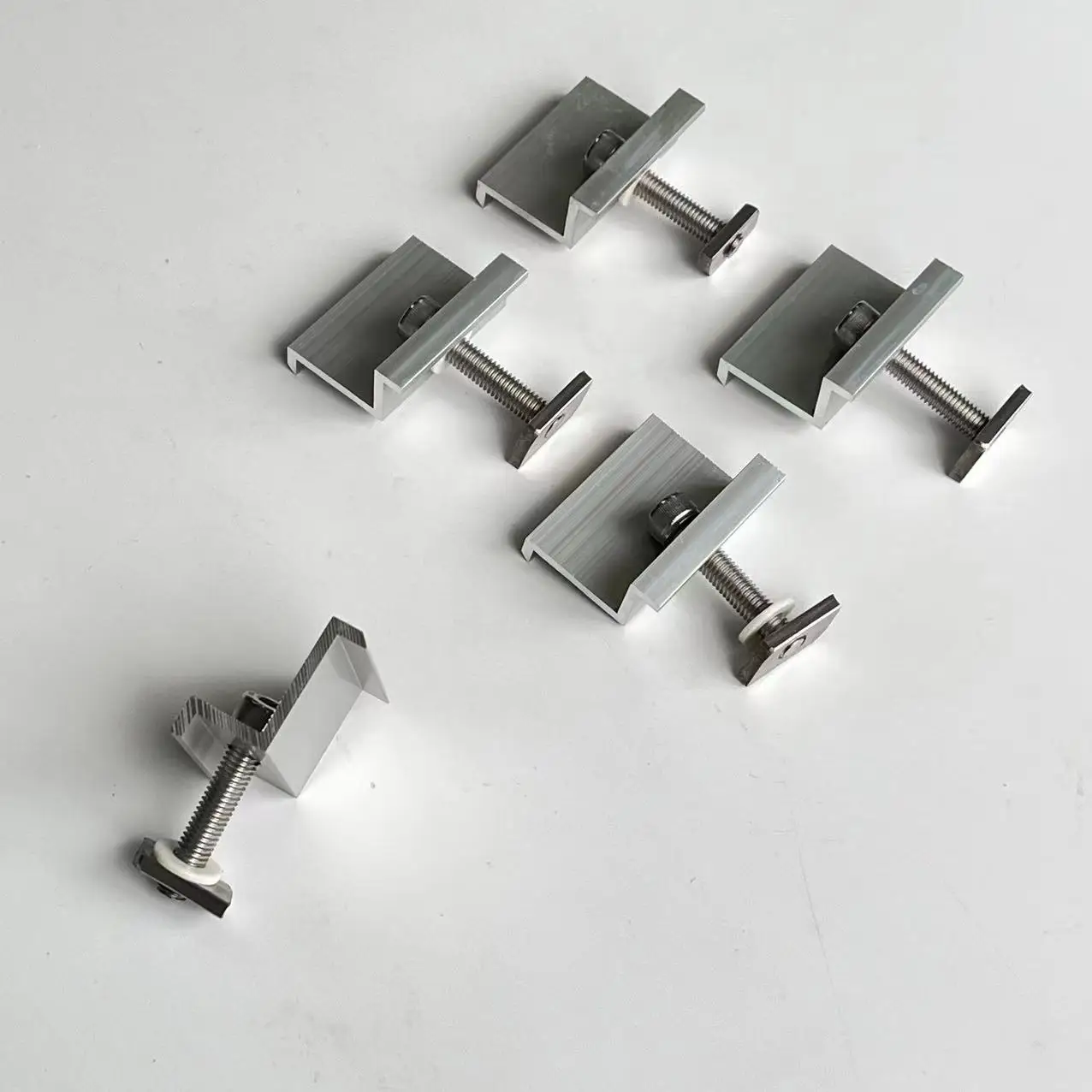 aluminium alloy pv brackets mid and end clamp for photovoltaic panel mounting system