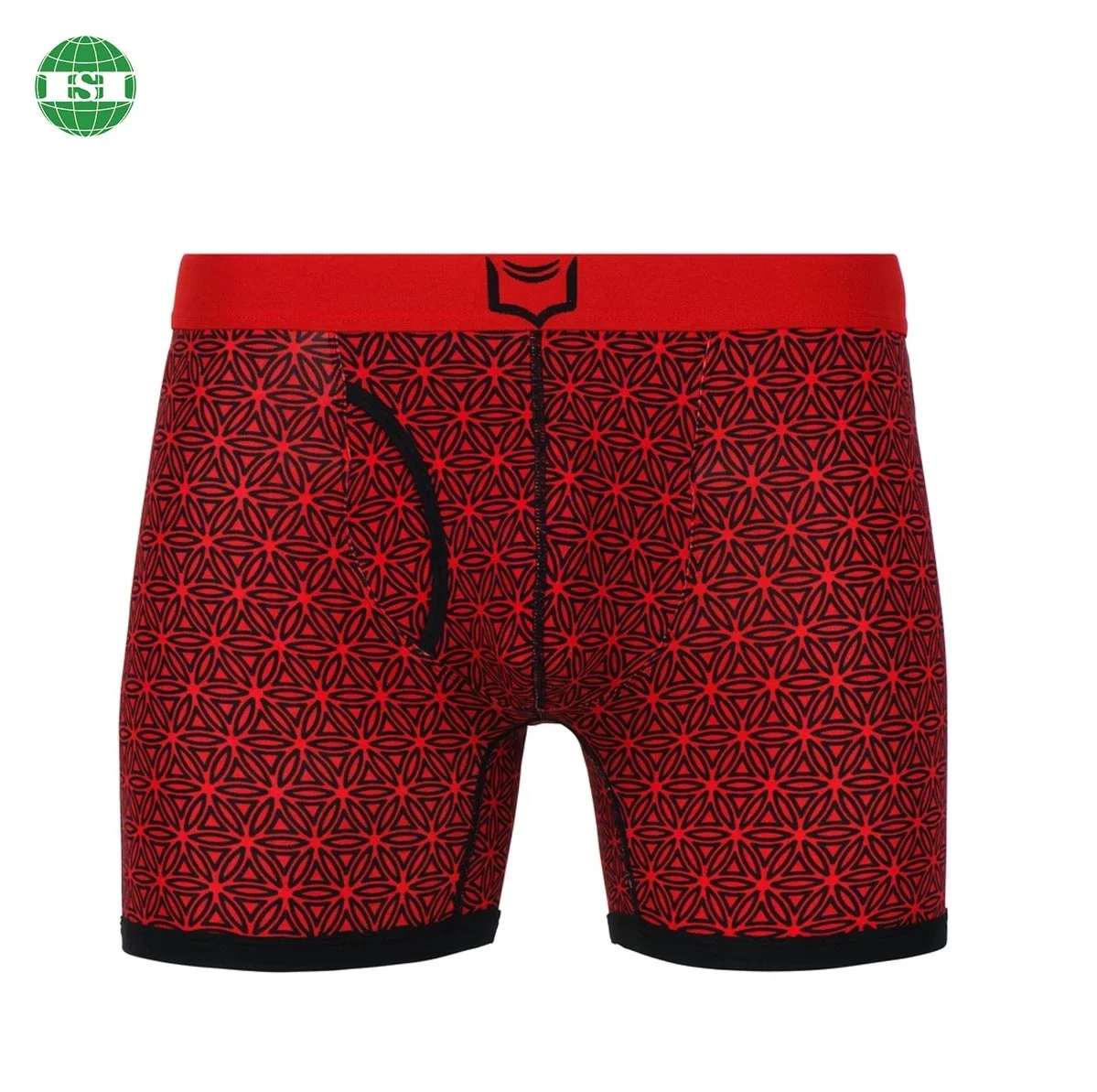 Custom design mens underwear boxer briefs three layers pouch ball holding layer and open