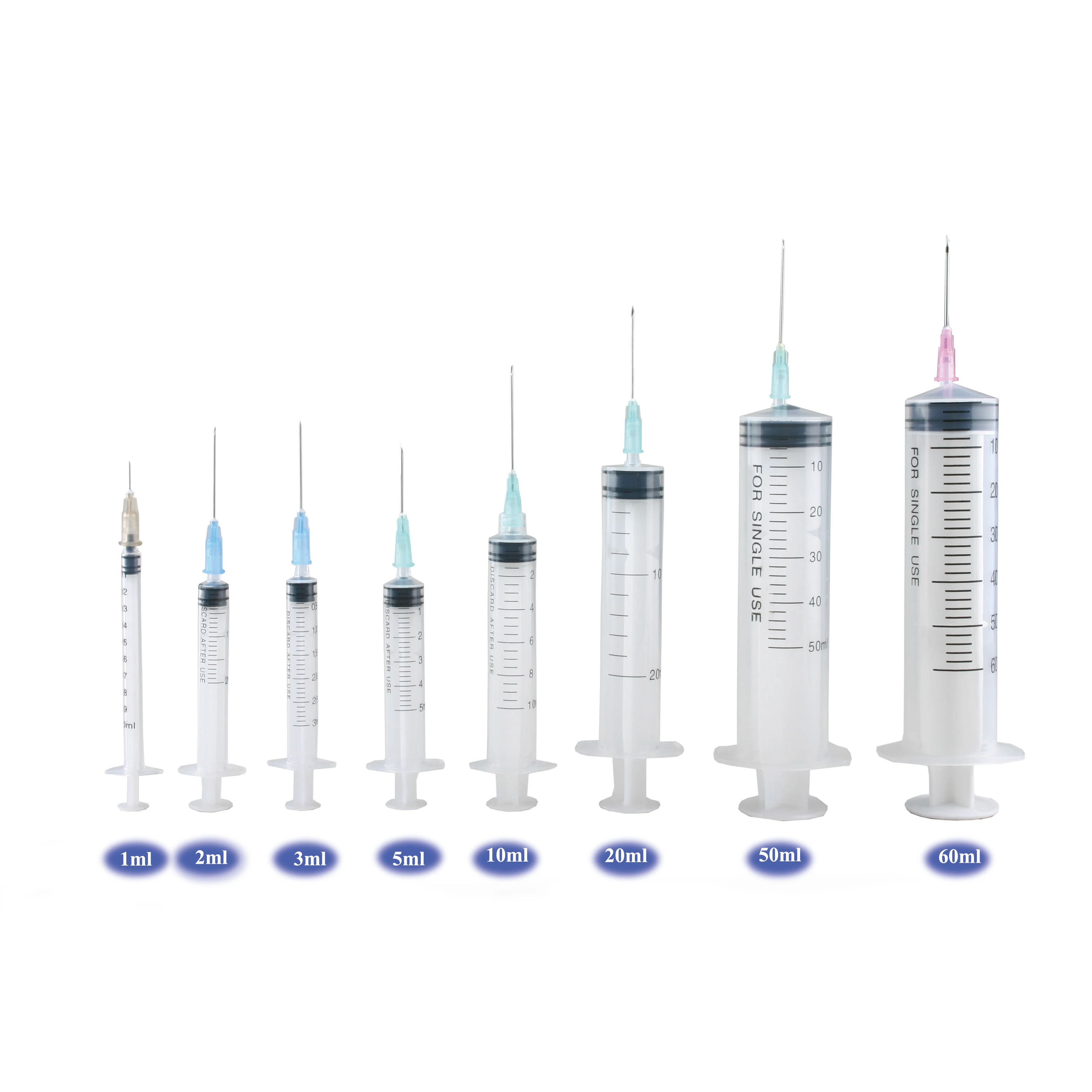 
1ml 2ml 3ml 10ml 20ml 30ml 50ml 60ml disposable syringes 