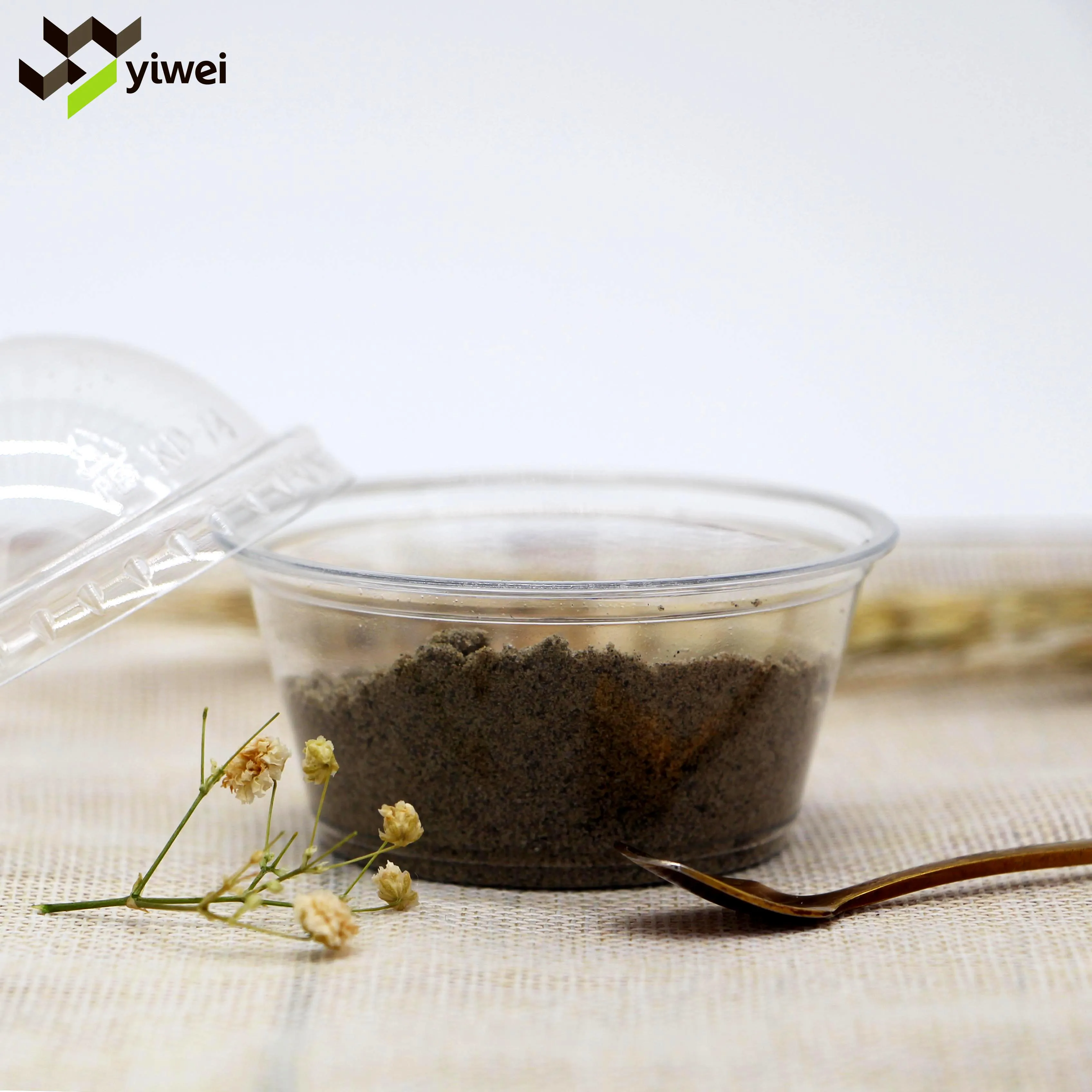 Wholesale  1oz 2oz 3oz Disposable PET PP RPET sauce container with lid plastic mini cup for sauce cup