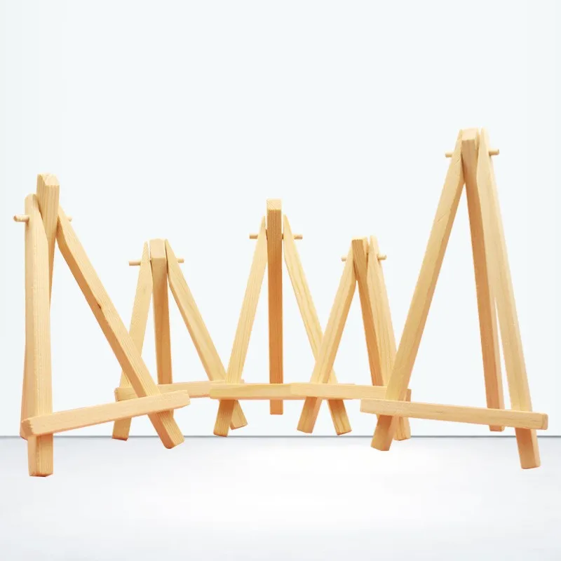 Wooden crafts creative small Mini triangle support original pine wood decoration display ornament DIY Wood easel stand Easels