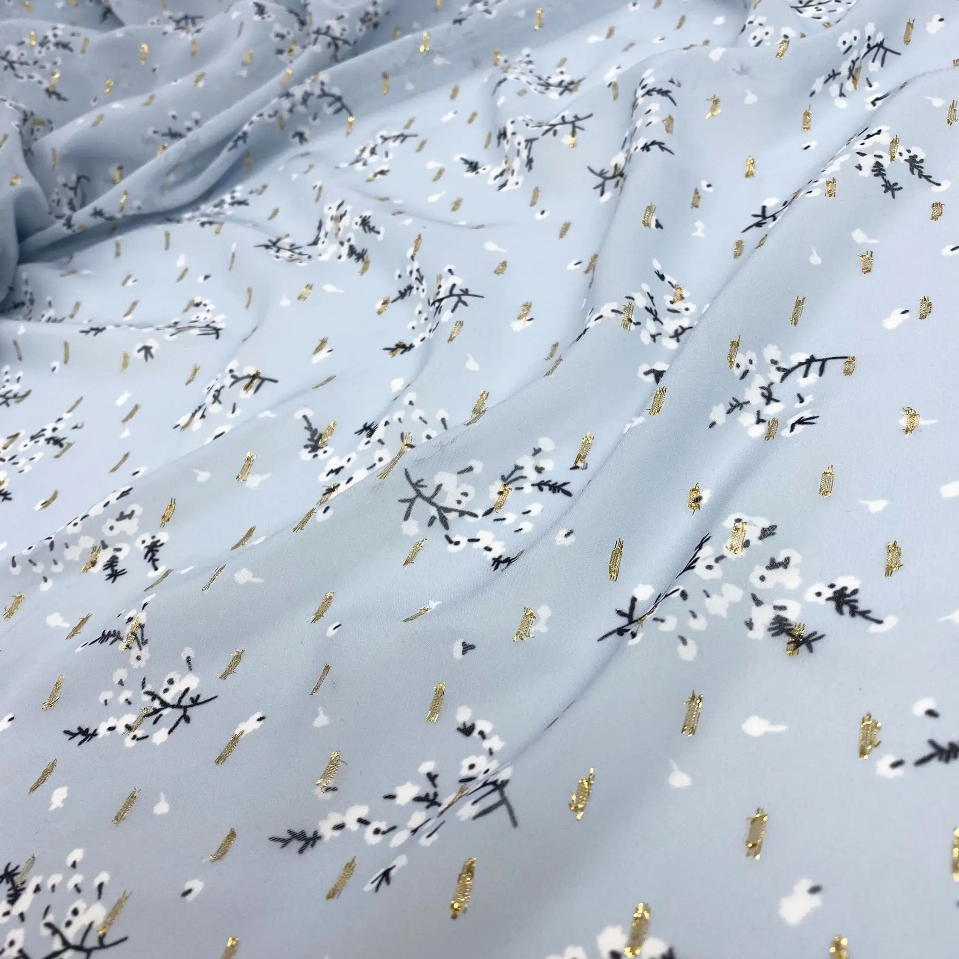 New High Quality 100% Polyester Digital Printing Fabric Small Fresh for Dresses Directly in Stock