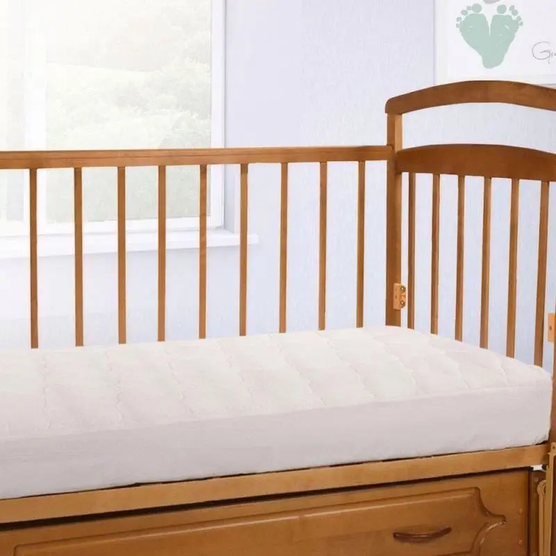  Baby Cot Bed Zipper Waterproof Bamboo Quilted Cover Mattress Protector For