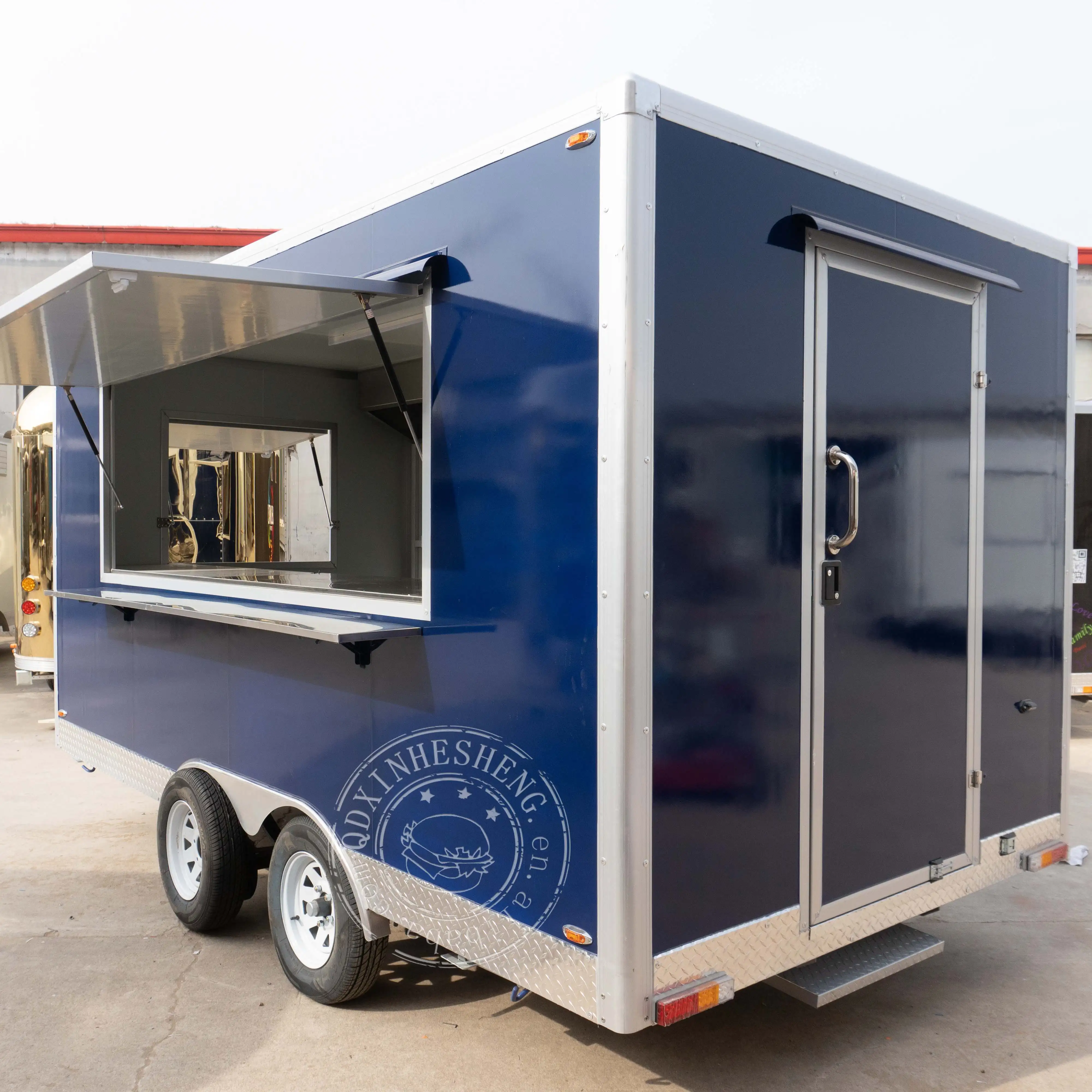 fast electric mobile legal food tuck in USA with full kitchen pizza BBQ coffee hamburger food trailer full equipped