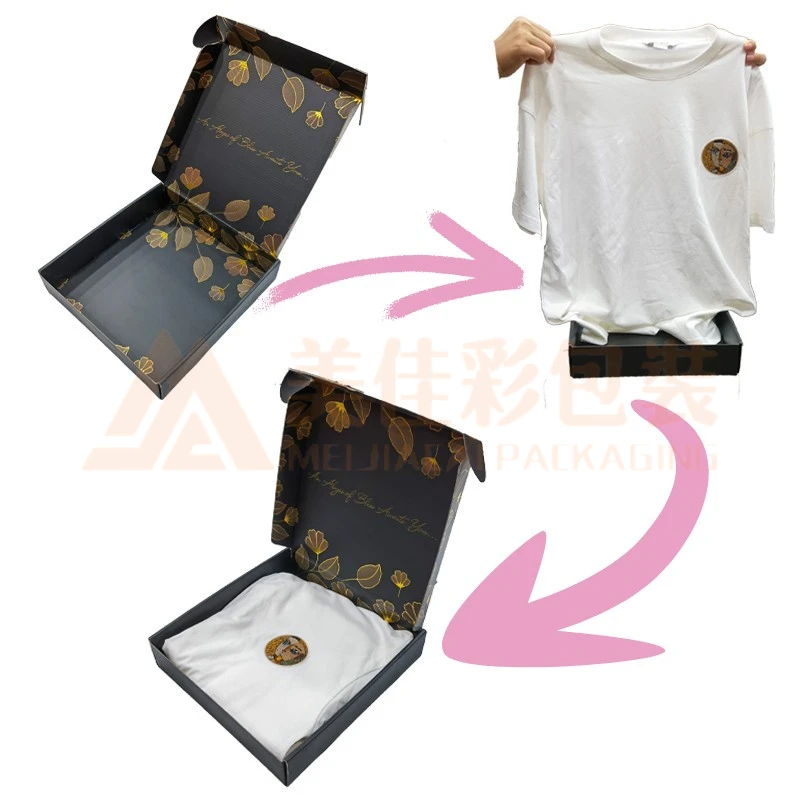 custom logo shipping apparel dress t shirt packaging box for packaging clothes dresses