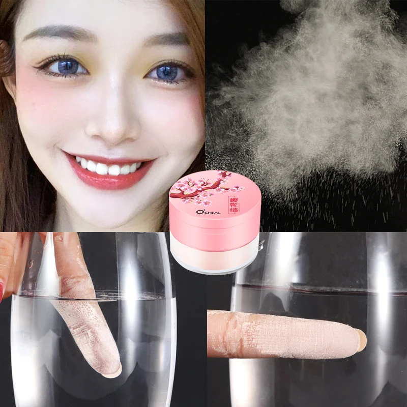 Ocheal Natural  and Ivory Color  Empty Rose Gold Loose Powder Box  Loose Powder