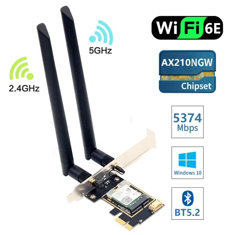 Factory Price Tri-Band BT 5.2 AX3000 New Wifi 6E PCIE WiFi Card Wifi Adapter 802.11n