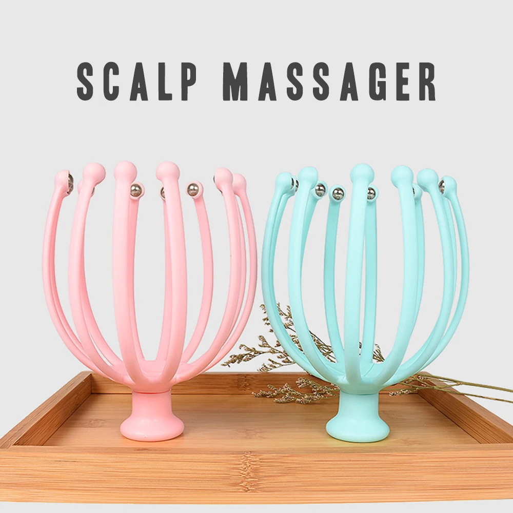 
Novelty new gift convenient customized healthcare modern printed logo grip handheld plastic hair scalp massager 