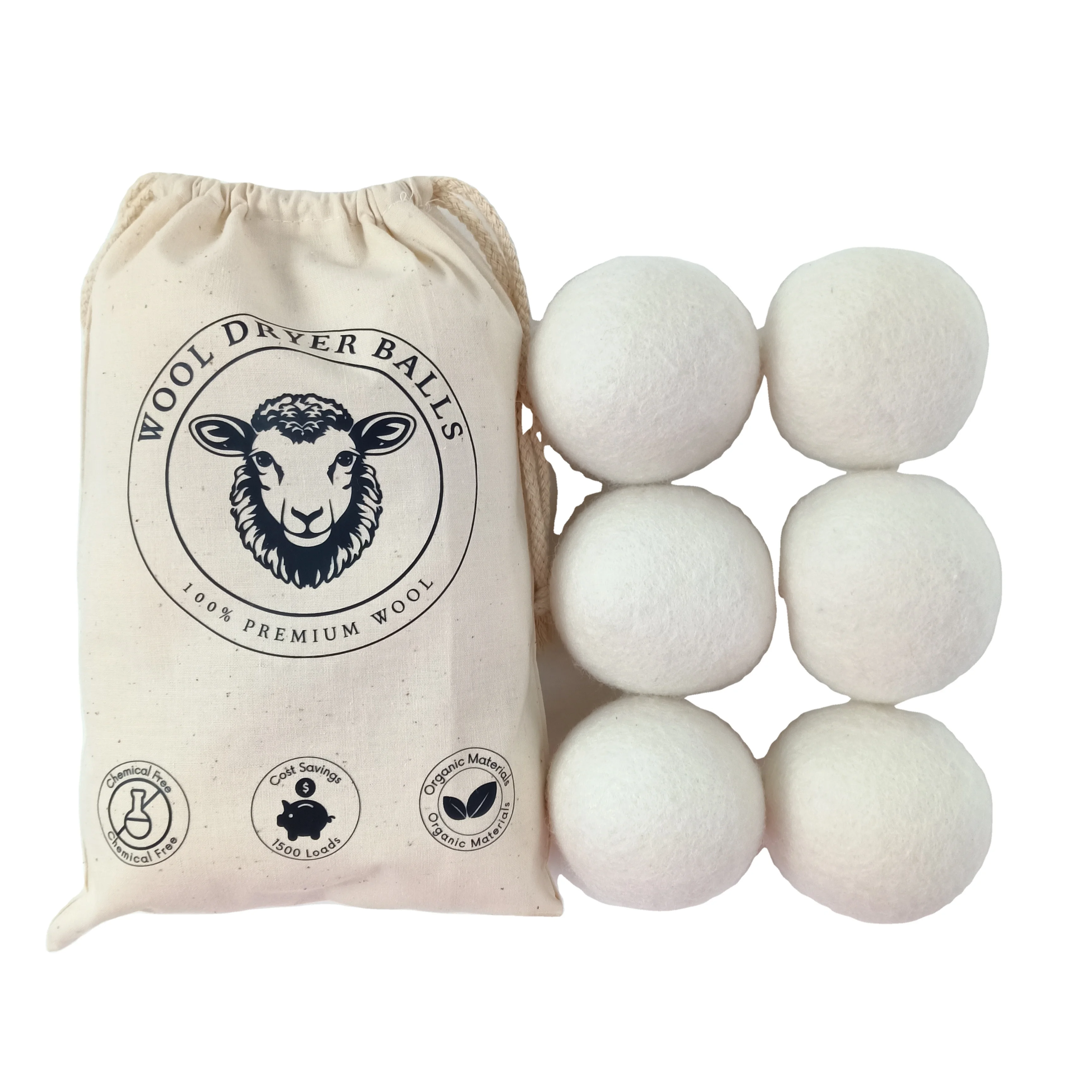Best Selling Products 2024 New Trending In USA Private Label Organic Wool Dryer Balls For Laundry Washing Machine FBA DDP SHIP