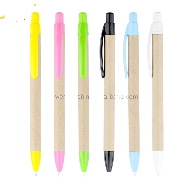 Professional manufacture eco friendly recycled paper pen with custom logo printing