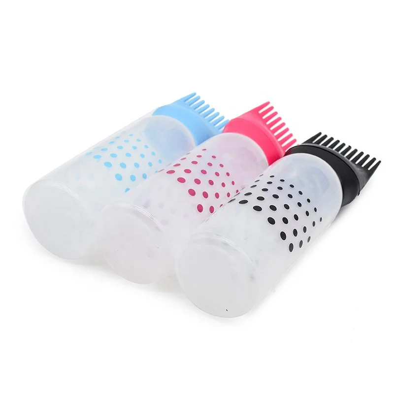 Factory hot selling colorful plastic soft hair oil comb dye dispensing squeeze dye applicator comb