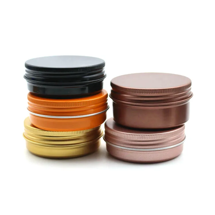 Matte Rose Gold Candle Cream Aluminium Jar Lip Balm Tea Tin Box With Screw Lid 5ml 10ml 20ml 30ml 50ml 60ml 80ml 100ml 250ml