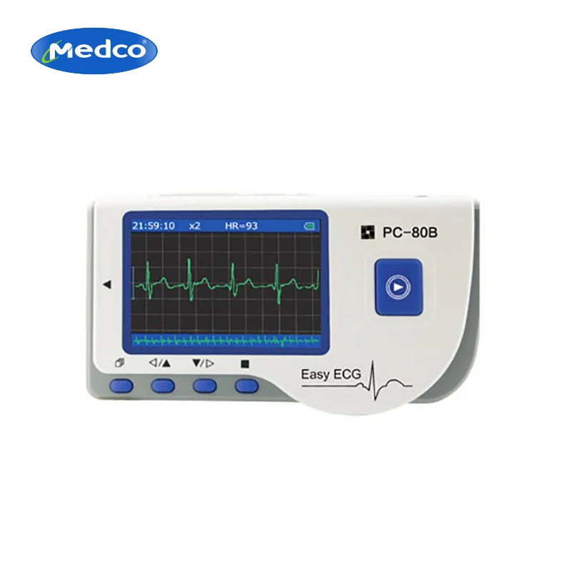 PC-80B Handheld ECG Portable Heart Monitor 2.8 Colorful Lcd Display Holter ECG Monitor