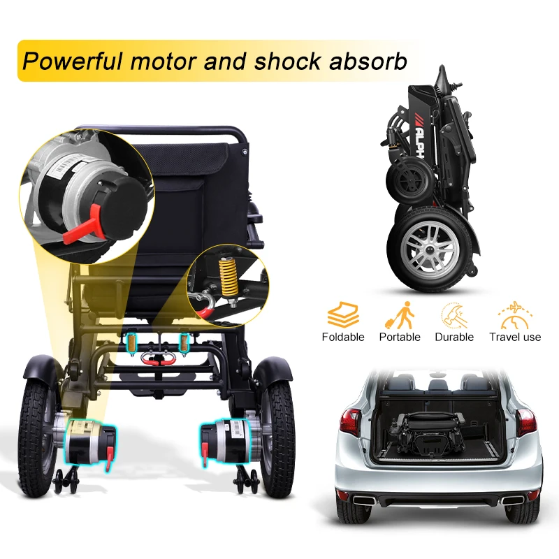 2022 Top Selling Product Manufacturer Direct Sale Disabled Lithium Battery Folding Wheel Chair Lightweight Power Wheelchair