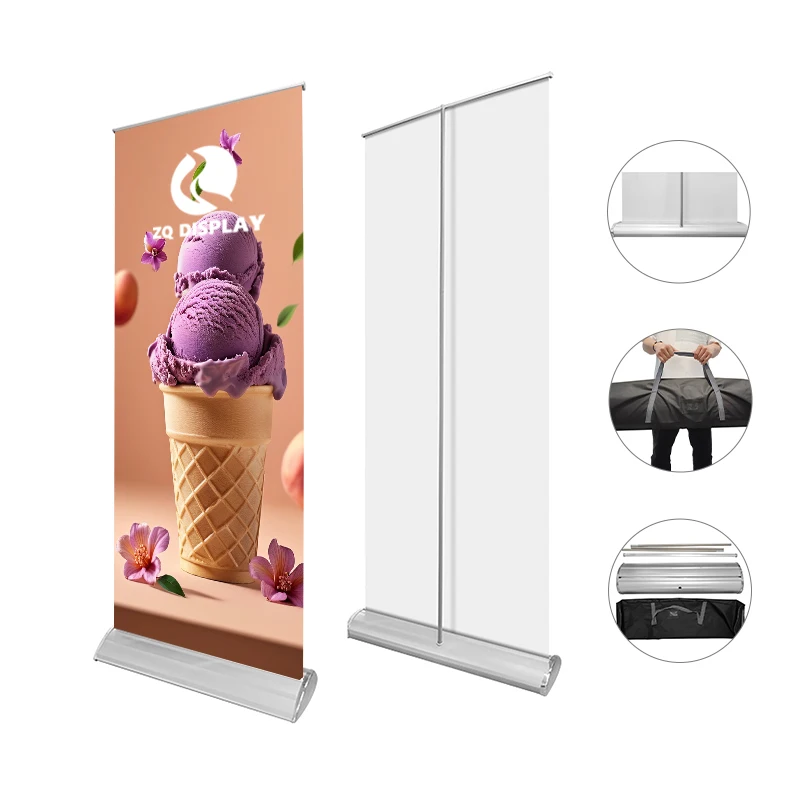 Factory Price 80/85/100/120*200cm Advertising Banner Pull up Stand Retractable Display Roll up Banner Stand