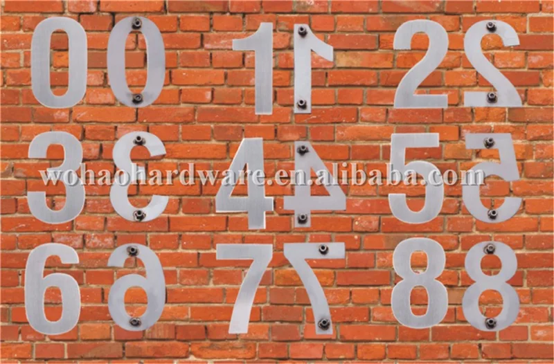 
Brushed 304 Stainless Steel metal letters for Address Hotel Room Number and Door Number 