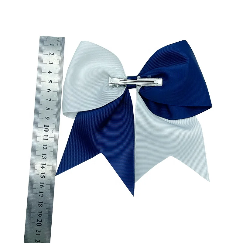 E-magic 16cm Wide Solid Color Hair Bow with Alligator Clip Kid Boutique Fashion Ribbon Hair Clip for Girls