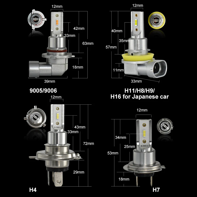 
B1 Focos Led H8 Faros Auto Lighting System 2400Lm 24W Fog Headlamps H7 Luces Led H4 for Halogen Lampu 9005 9006 HB4 Car Led H11 