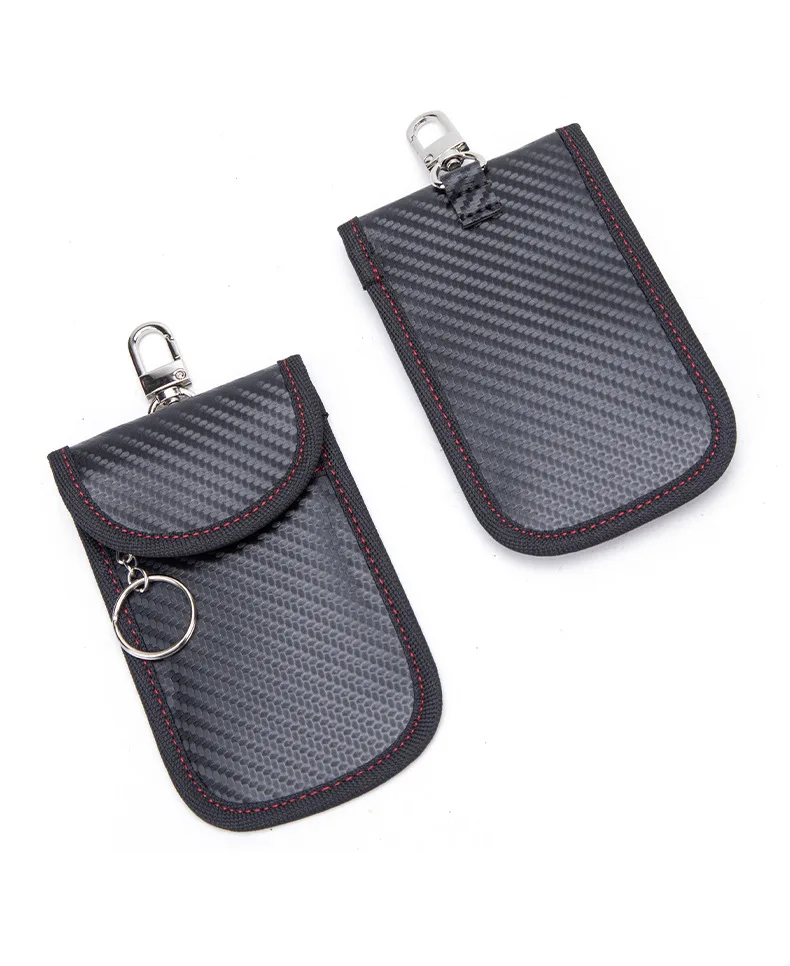 Upgraded Car Security Faraday Bag for Key Fob with key ring hook,  Car RFID Signal Blocking Premium Faraday Key Fob Protector