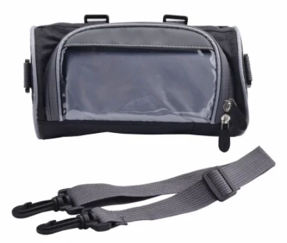 2.5L Windshield Bag Motorcycle Front Handlebar Fork Storage Bag Container Fabric Waterproof Bicycle Front Frame Bag Black