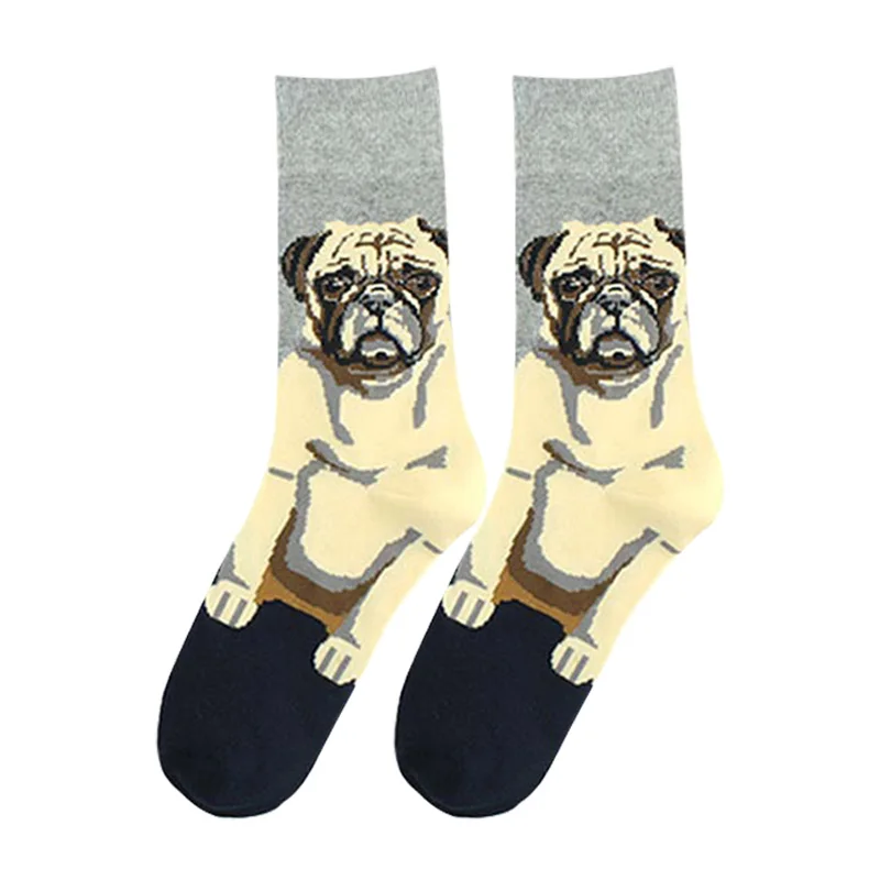 Wholesale professional Casual Funny patterned cartoon animal dog printed socks for women