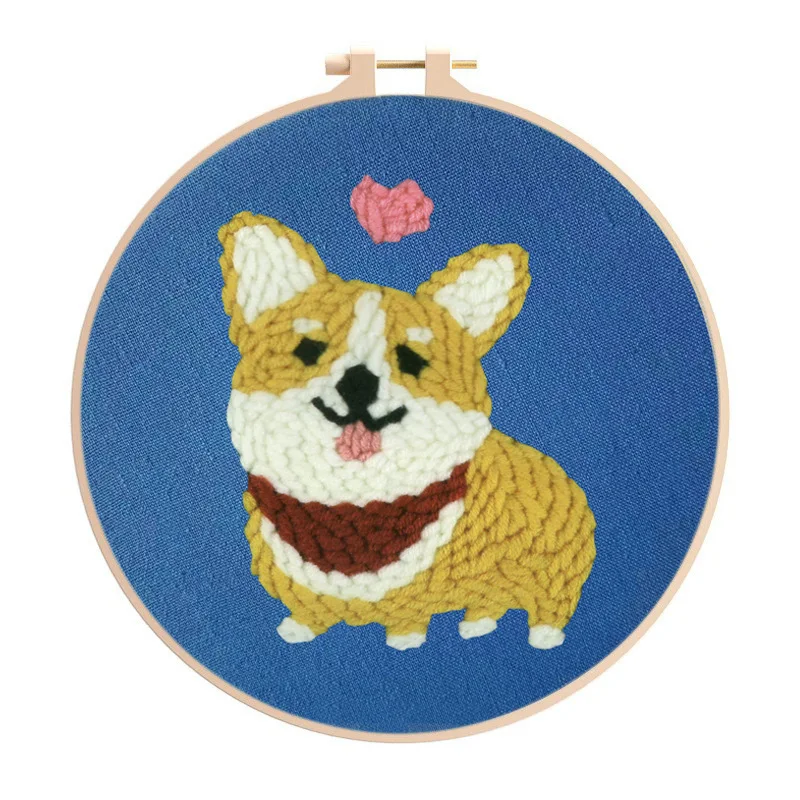 Adult DIY Craft Punch Needle Kit Easy for Adults Beginners Embroidery Hoop Instruction DIY Needle Punch Craft