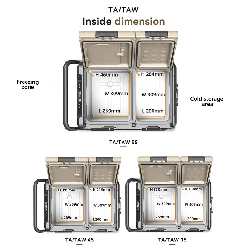 Best price 55L Car refrigerator with APP Control Panel 12V/24V/220V Car Fridge for Hotel Outdoor RV Garage Commercial Household