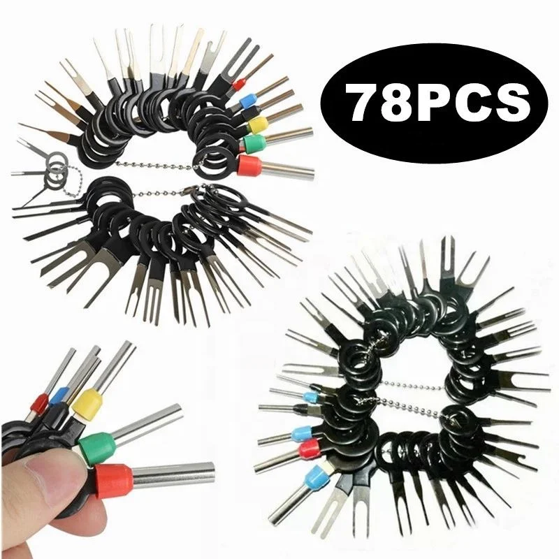 78PCS Terminal Ejector Kit Tools Wire Connector Extractor Automotive Terminal Wire Removal Tool Car Pin Kit