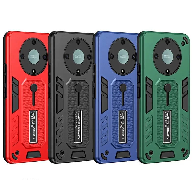 Soft TPU Hard PC Shockproof Phone Case with Stand Ring Holder For Huawei Honor X9A X8A X7A X6S Magic 5 Lite