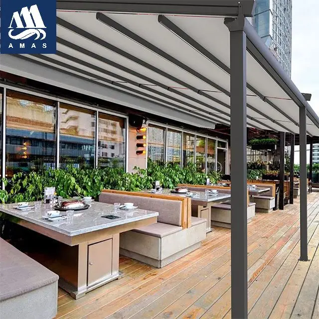 Outdoor Patio Wave Sun Shade Sail Roman Shade Pergola Canopy Wave Shade Sails