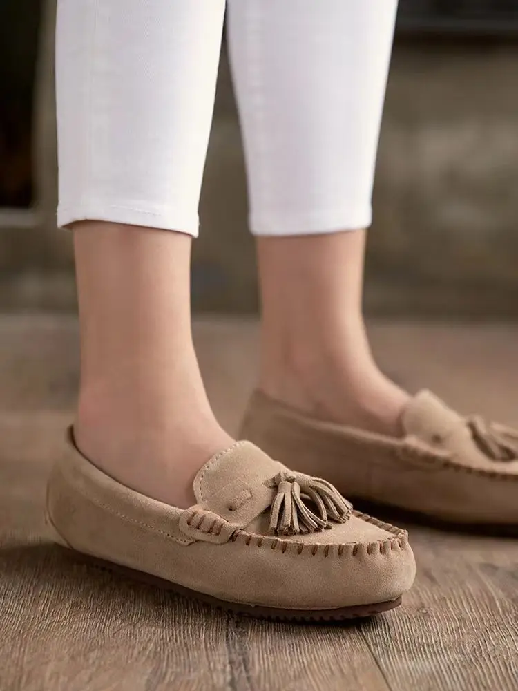 Fashion Waterproof Casual Flat Suede Leather Moccasins Loafers Shoes for Women