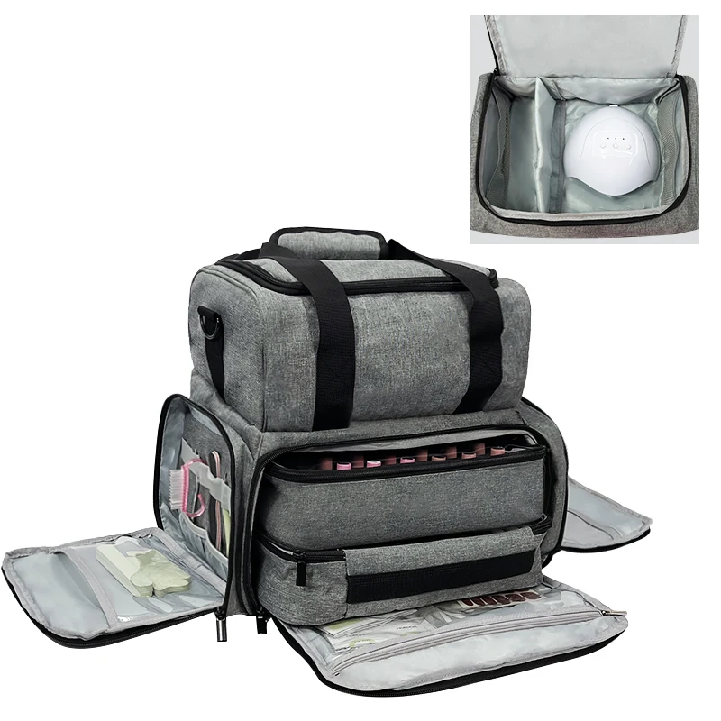 Factory Custom Salon Nails Bag Large Capacity Carrying Cosmetic Bag  Bottles Nail Polish Organizer Essential Nail Polish Bags