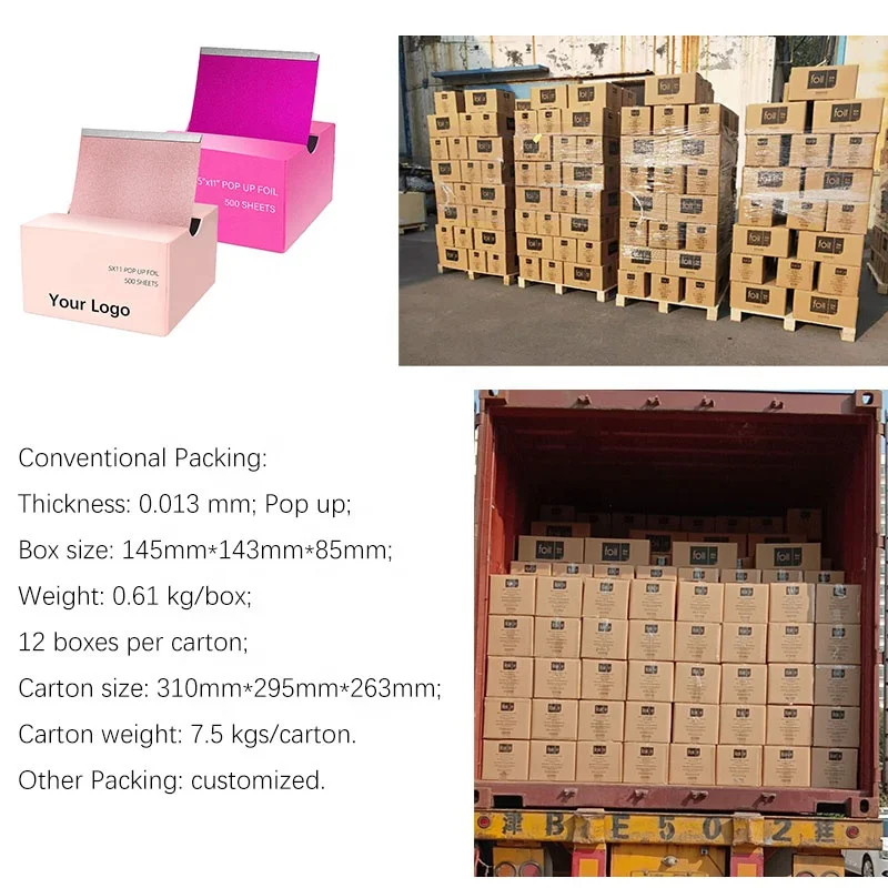 hot sale customized printed boxes embossed pop up different colors aluminum foil for hair for hairdressing