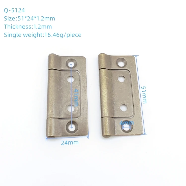 China Factory Custom Metal 2 Inch Wooden Door Mirror Cabinet Flush Butterfly Hinge Antique Brass Flush Door Hinges