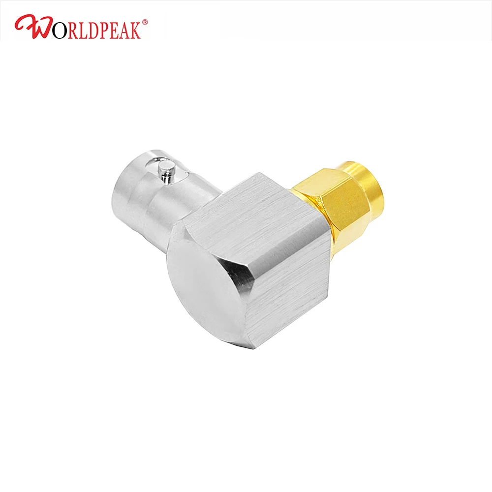 50OHM BNC female jack  right angle to SMA male plug Coax Adapter RF Connector Adaptor