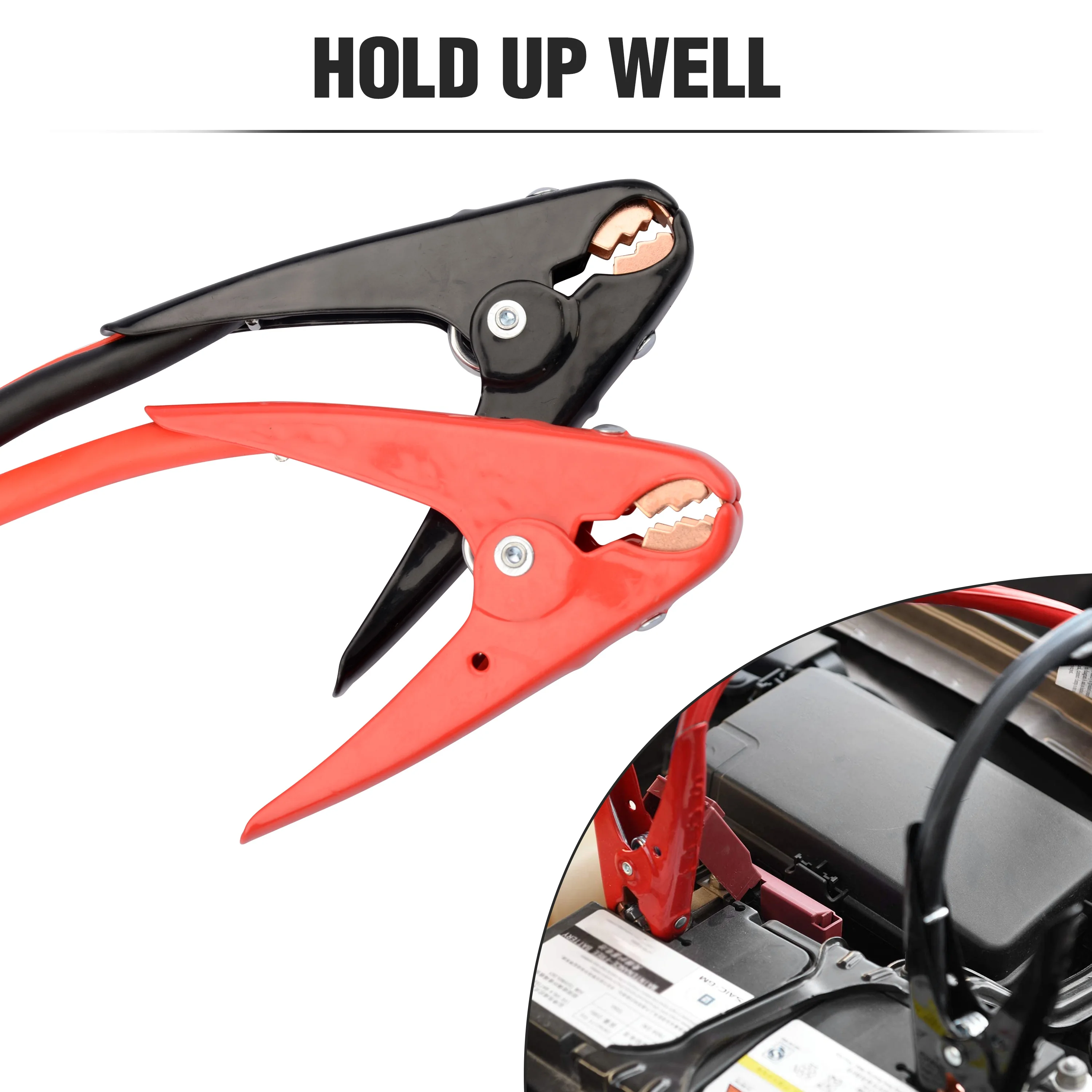 Jumper Cables, 25FT  2-Gauge, 600 AMP Automotive Vehicle Booster Cables