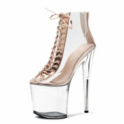 Ботинки на каблуке 13 см/15 см/17 см/20 см для танцев на шесте, прозрачные водонепроницаемые ботинки на платформе для танцев на шесте