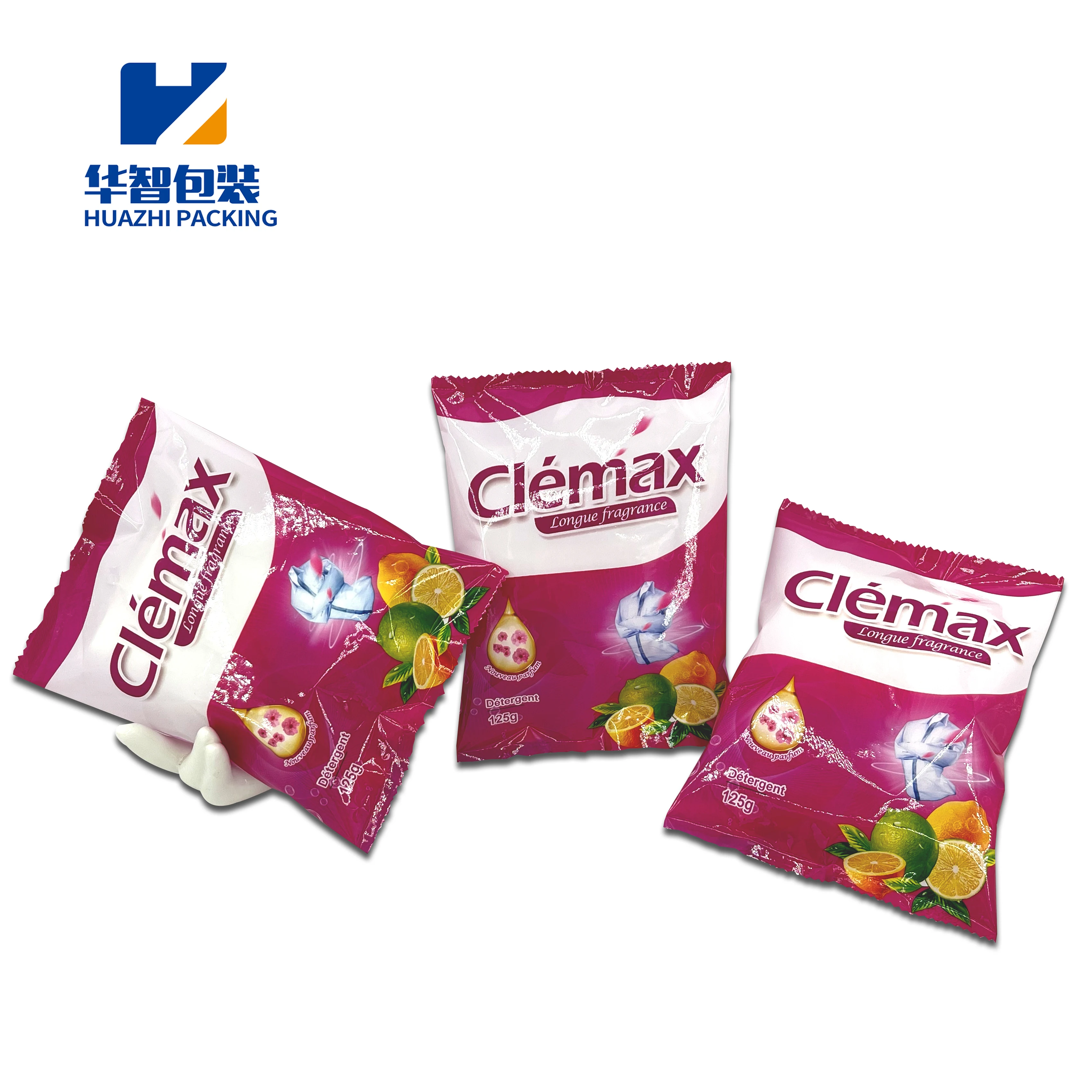Custom printing soft packing roll film hot sealed laundry detergent sachet for washing powder