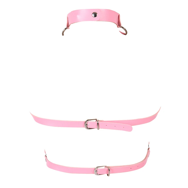 Women  Punk  Goth Leather Harness Chest Bondage Cage Bra Sexy Top Body Exotic Wear Plus Size Pole Dance Pastel  Festiva Rave