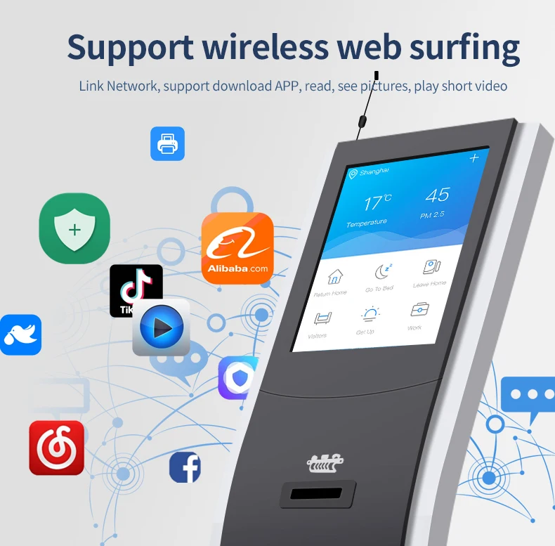 Stable Performance Simple Touch Screen Kiosk Self Service Queue Number Talking And Calling Kiosk