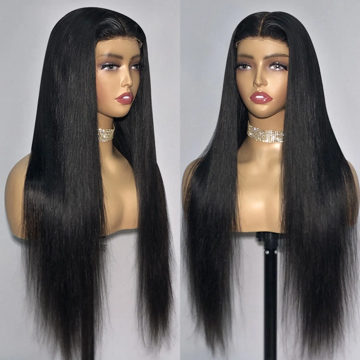 Glueless 6x4 HD Lace wigs 100% Human Hair HD Pre Plucked Bleached Knots Lace Front Wigs Straight 6x4 Lace Glueless Wear and go