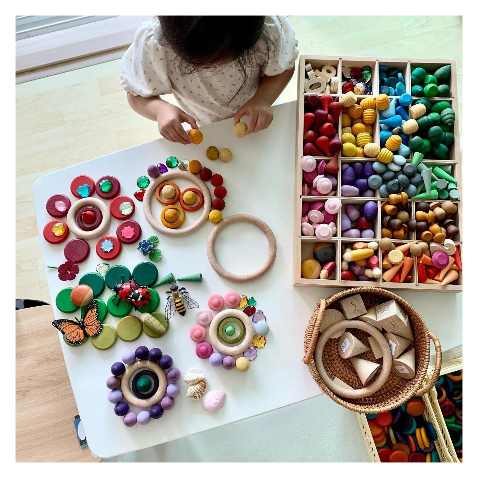 Best Selling Pastel Blocks Wooden Toy Wood Toys Natural Loose Parts Games For Kids