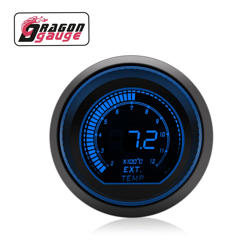  DRAGONGAUGE LCD УФ-фильтр 52 мм с универсальное двойное Автомобильное зарядное вида цифровой Автогонки чность метр EXT температура выхлопных газов датчик температуры датчиком
